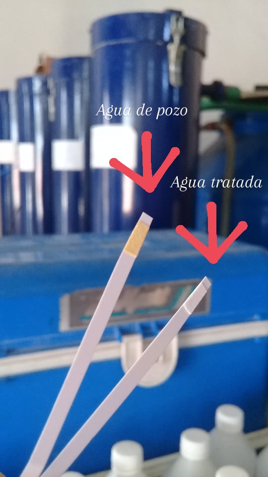 Contenido de arsénico en agua antes y después del proceso de tratamiento