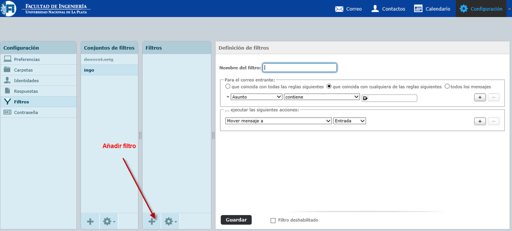Filtros nuevo webmail 3