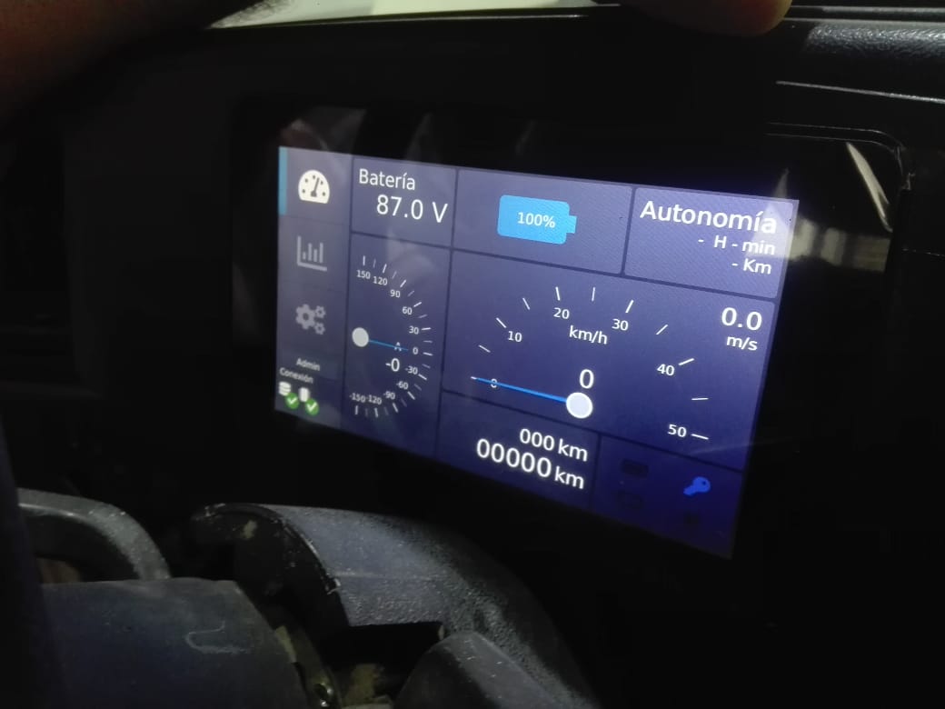 Pantalla de vehículo reconvertido.