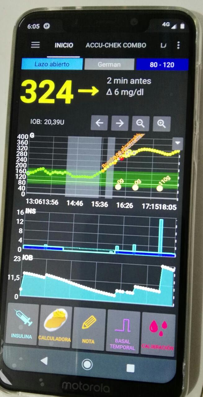 Plataforma preliminar en celular del paciente