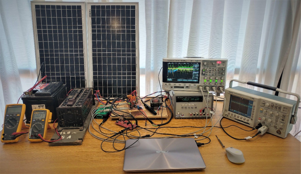 Sistema de generación fotovoltaica bajo ensayo.